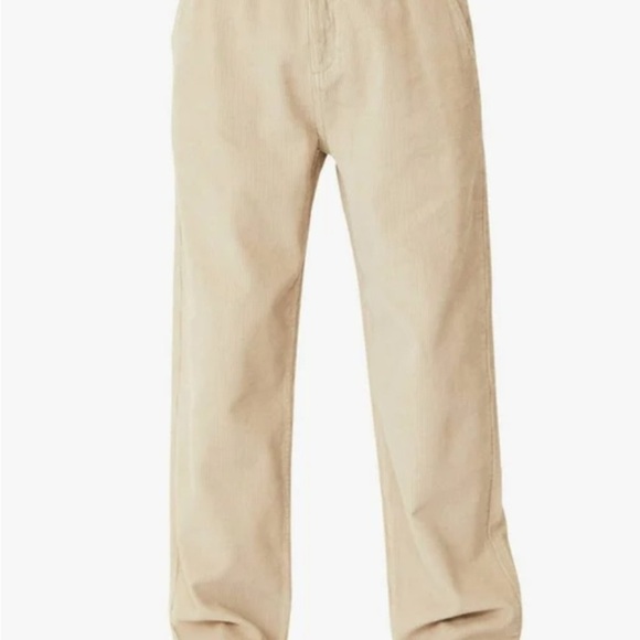 Cotton On Mens  Relaxed Loose Fit Beige Corduroy Pants-trousers, 32x29 - Picture 4 of 7